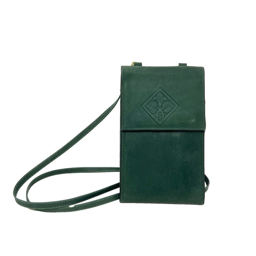 Amity Crossbody Forest Green‎ Cowhide Macro Bag 7.25" X 4.5" NWT